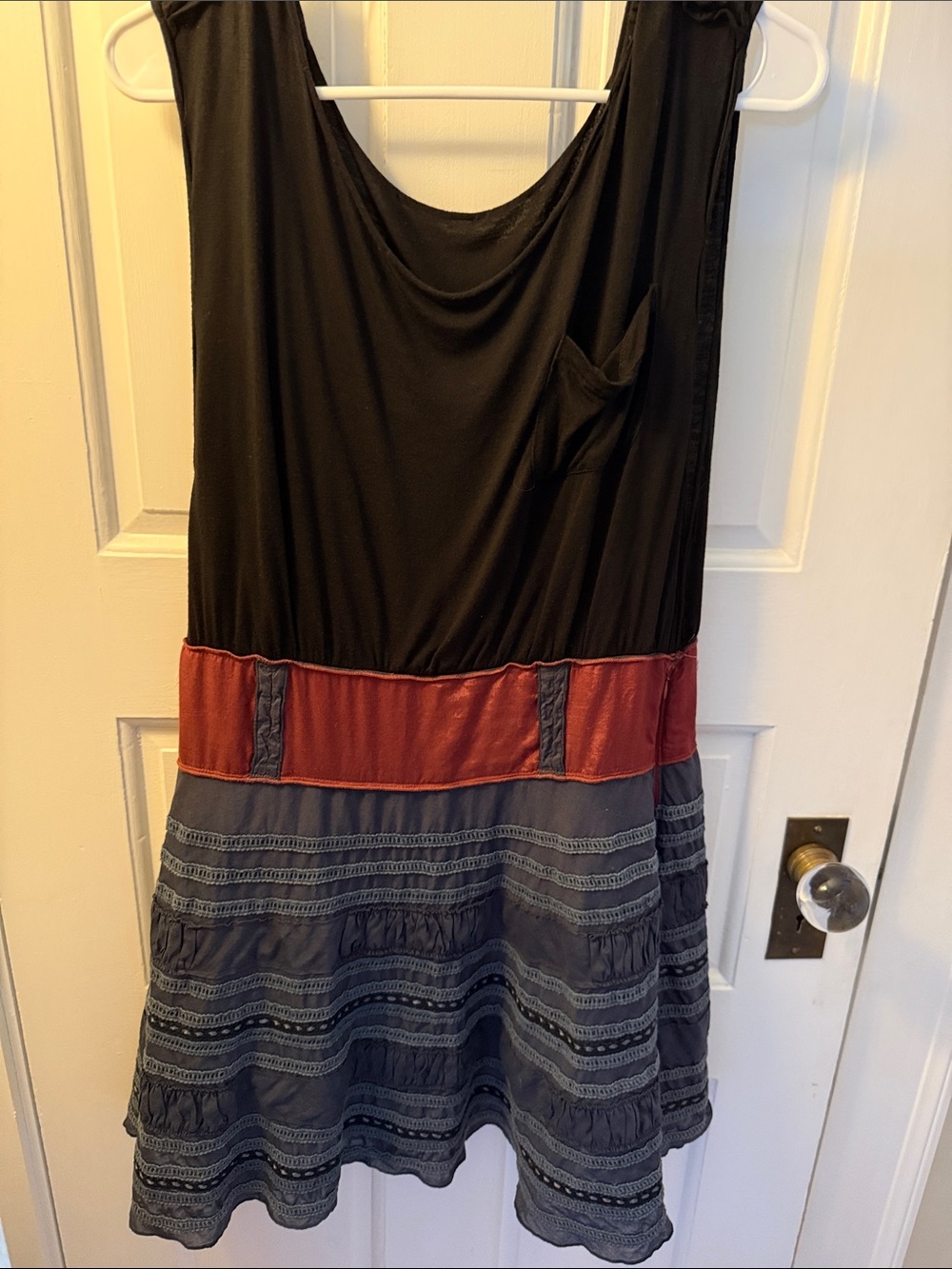 Free people, black, Rust, navy Gray Colorblock Sleeveless Women’s Dress medium